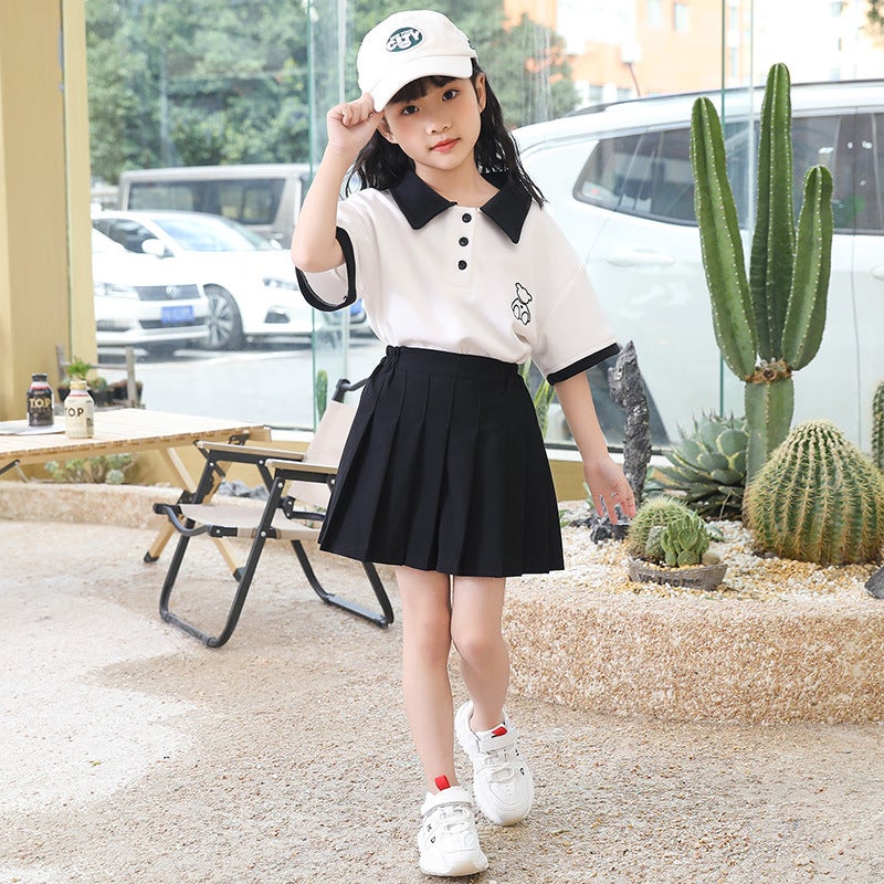 Girls Skirt 2025 Spring New Girl Skirt Summer Pleated Skirt Kidsren Summer Skirt Black Short Skirt - Image 3