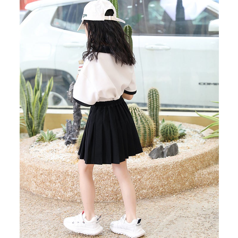 Girls Skirt 2025 Spring New Girl Skirt Summer Pleated Skirt Kidsren Summer Skirt Black Short Skirt - Image 5