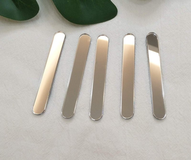 ACFENG Reusable Acrylic Cakesicle Popsicle Sticks,Mini (2.75") Cake Pop Sticks for Party, Festival,Home,DIY Set of 30 (Silver Mirror) - Image 1