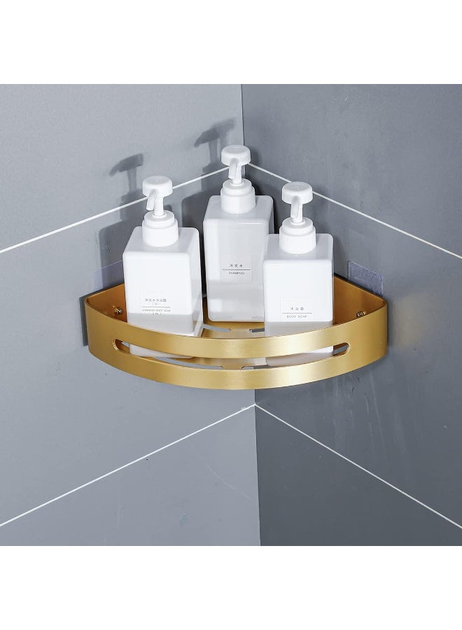 Beauenty Brushed Gold Triangle Bathroom Corner Shelf with Adhesive or Drilling - Image 4