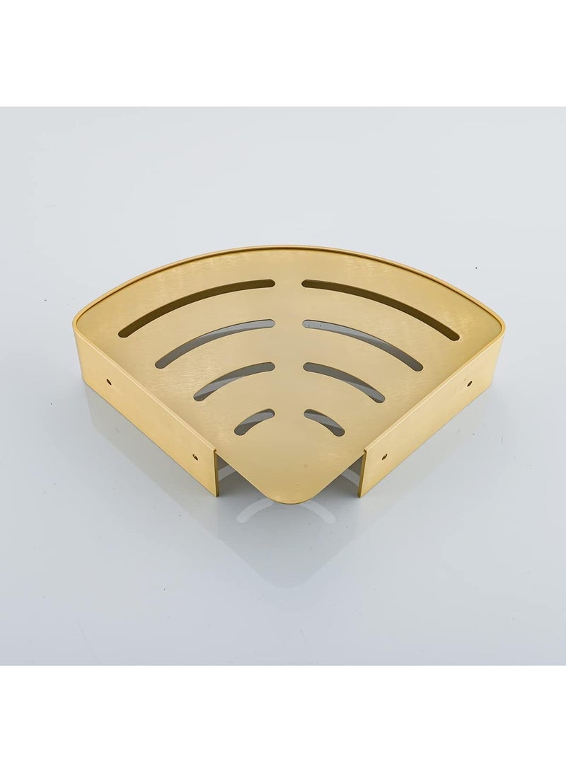 Beauenty Brushed Gold Triangle Bathroom Corner Shelf with Adhesive or Drilling - Image 3