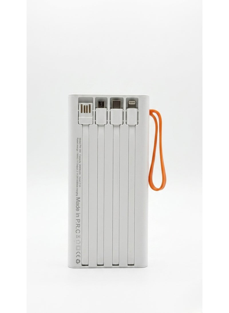 CALUS PW-200 20000mAh Power Bank with 5W Wireless Charging & 4 Built-in Cables - Image 3
