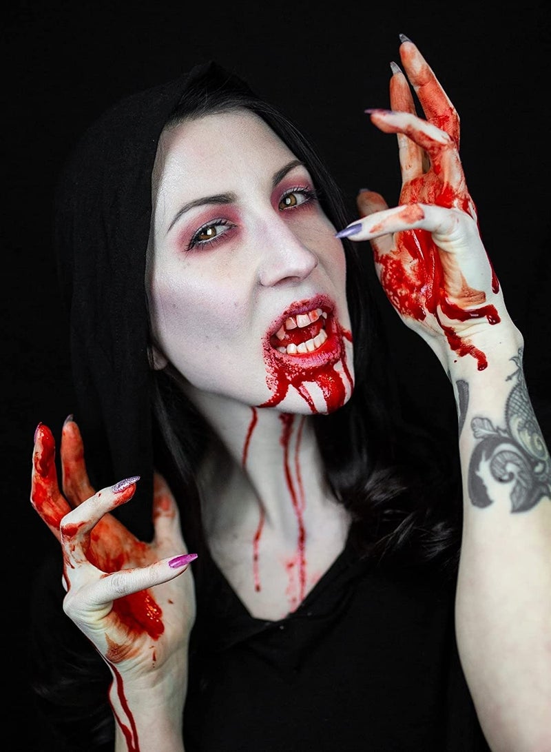 mehron مكياج مهرون للمسرح والدم | مكياج الدم المزيف الصالح للأكل للمسرح والأزياء التنكرية (1 أونصة) (شرياني لامع) - Image 3