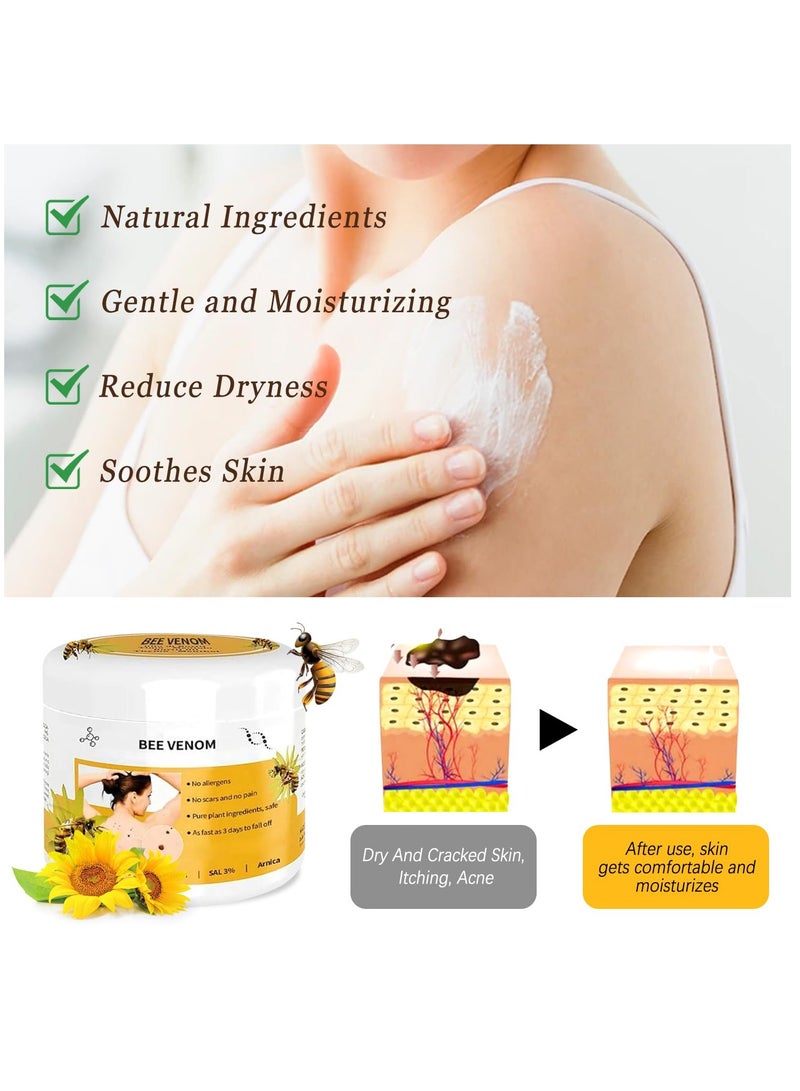 Bee Venom Repair Cream, 2 pcs Hydrating Moisturizing Cream, Women’s Anti-Blemishes All Skin Types Propolis Professional Gel - Image 3