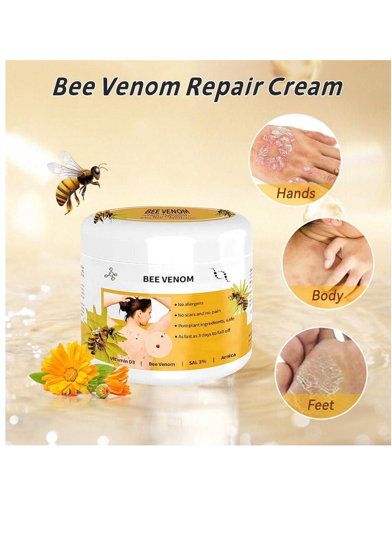 Bee Venom Repair Cream, 2 pcs Hydrating Moisturizing Cream, Women’s Anti-Blemishes All Skin Types Propolis Professional Gel - Image 2