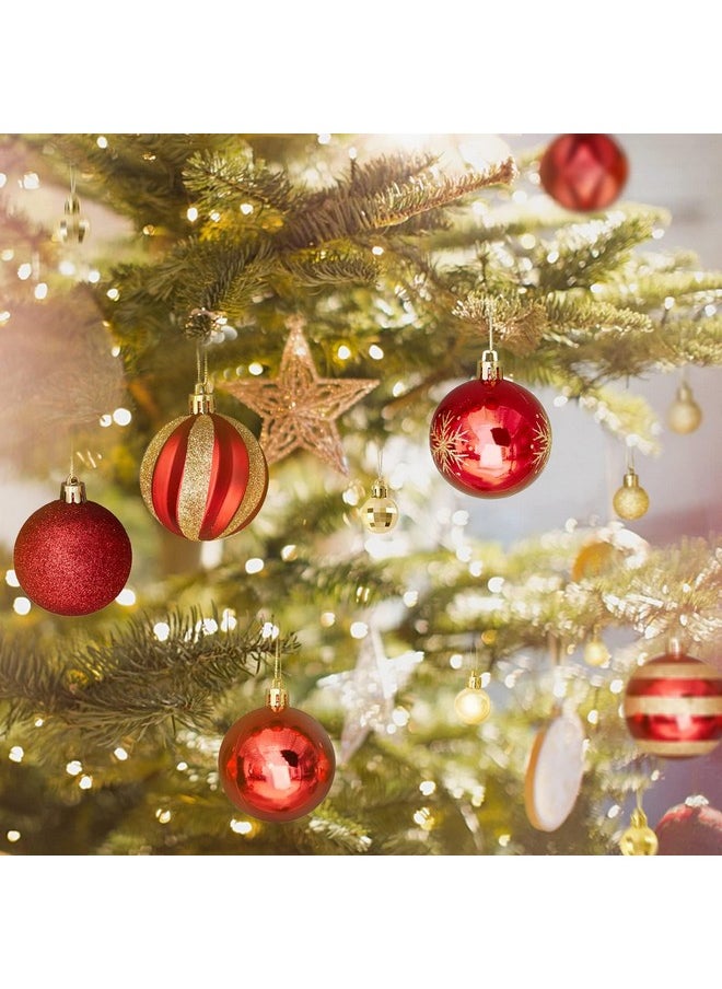 Coavas Christmas Ball Ornaments, 44Pcs Shatterproof Christmas Hanging Ornaments, Christmas Tree Decorations For Xmas Trees Decor Holiday Party (Red&Gold,2.36In &1.18In)  - Image 3