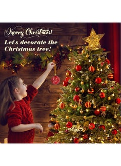 Coavas Christmas Ball Ornaments, 44Pcs Shatterproof Christmas Hanging Ornaments, Christmas Tree Decorations For Xmas Trees Decor Holiday Party (Red&Gold,2.36In &1.18In)  - Image 2