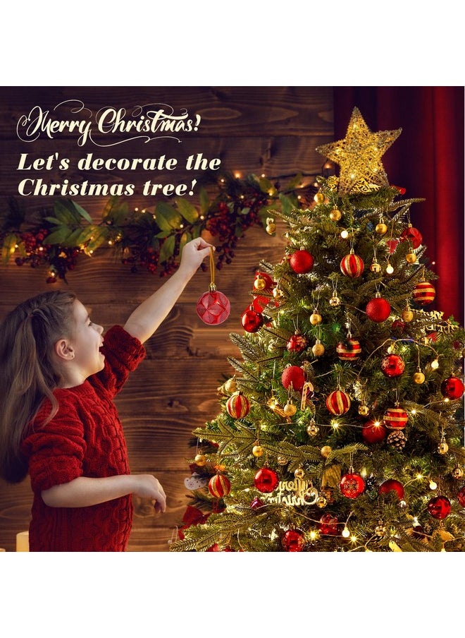 Coavas Christmas Ball Ornaments, 44Pcs Shatterproof Christmas Hanging Ornaments, Christmas Tree Decorations For Xmas Trees Decor Holiday Party (Red&Gold,2.36In &1.18In)  - Image 2