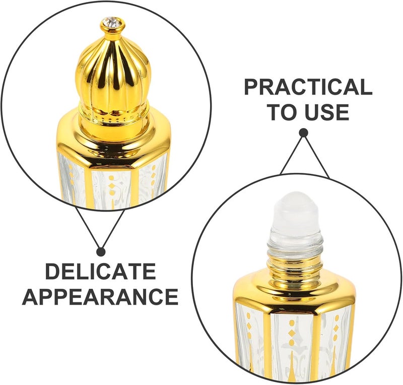 6pcs 15ml Glass Roll-on Perfume Bottles Refillable Roller Ball Bottles with Caps Portable Mini Travel Oil for Essential Oils and Aromatherapy - Image 3
