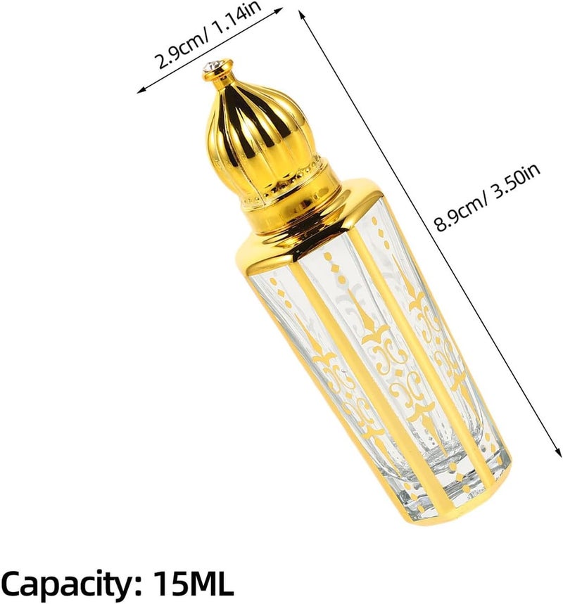 6pcs 15ml Glass Roll-on Perfume Bottles Refillable Roller Ball Bottles with Caps Portable Mini Travel Oil for Essential Oils and Aromatherapy - Image 2