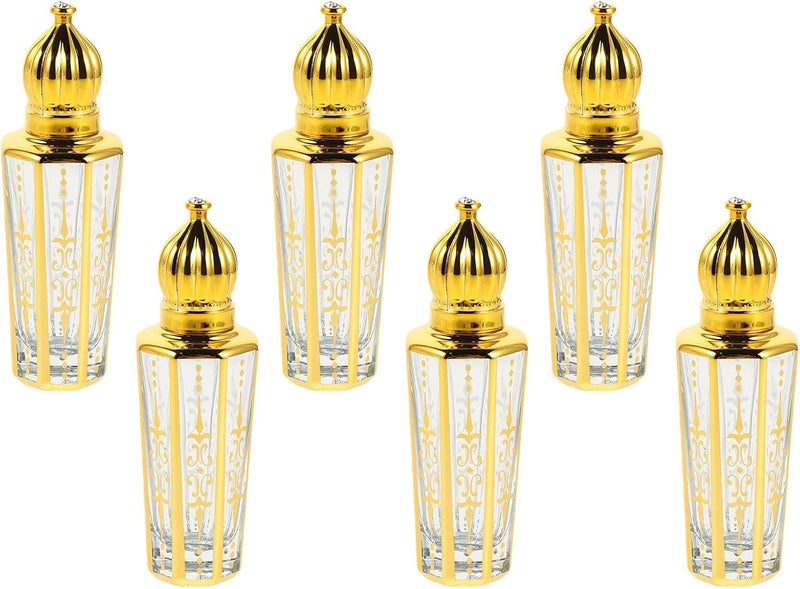 6pcs 15ml Glass Roll-on Perfume Bottles Refillable Roller Ball Bottles with Caps Portable Mini Travel Oil for Essential Oils and Aromatherapy - Image 1