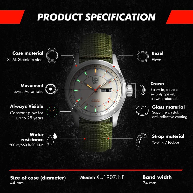 Luminox Men Atacama Adventurer Field Swiss Automatic Watch - Image 3