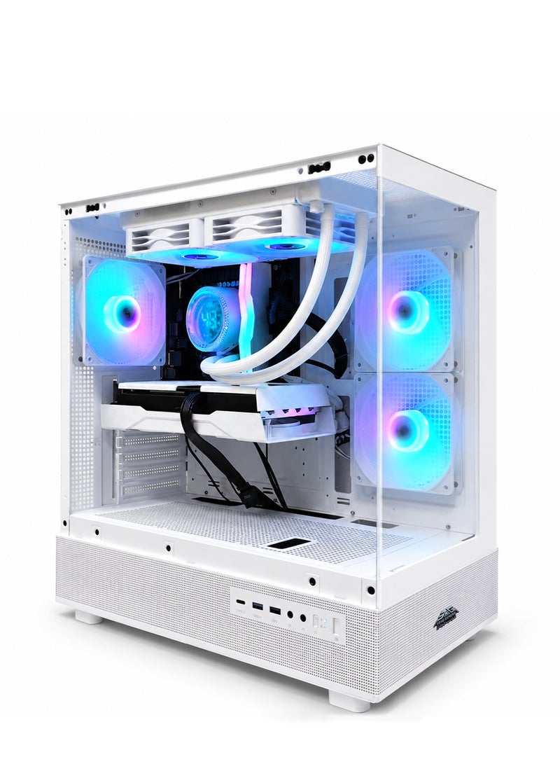 عرب جيمرز حزمة كمبيوتر ألعاب متكاملة - Intel Core i7-12700F, NVIDIA GeForce RTX 5060 Ti 16GB, 16GB RAM, 1TB NVMe SSD, شاشة 24 بوصة FHD 165Hz, أبيض RGB - Image 2