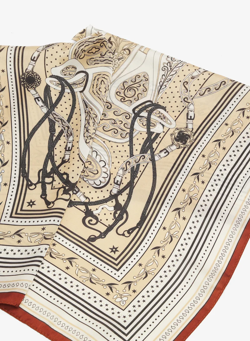 خزانة Silk Paisley Print Scarf