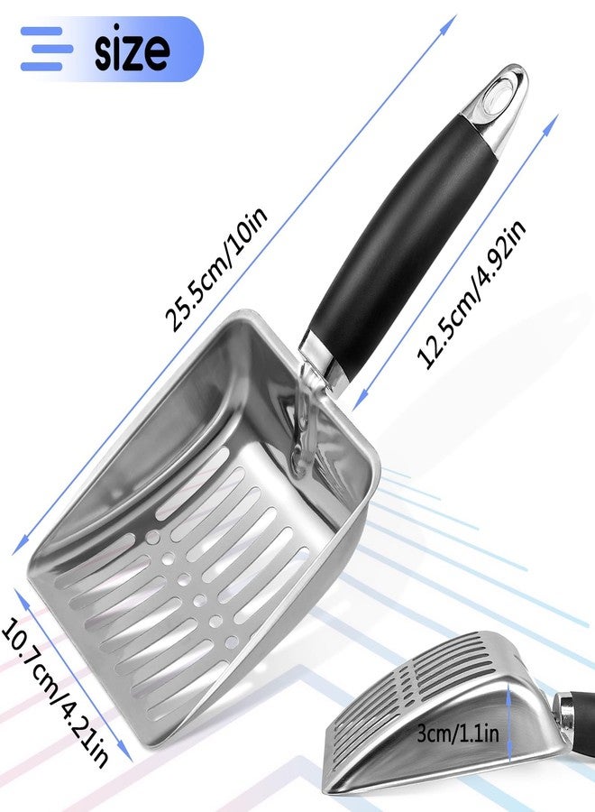 NewGF Stainless Steel Cat Litter Scoop,Metal Cat Litter Scoop,Kitty Metal Scooper,Sturdy Mesh Scooper - Image 2