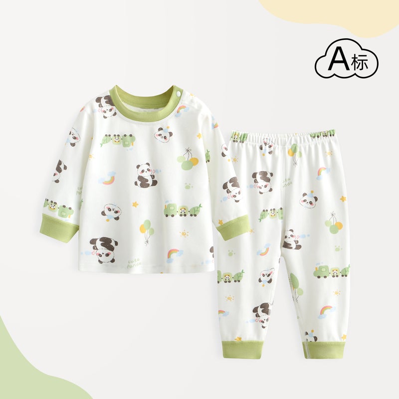 Girls'' Autumn Clothing Set Children''s Pure Cotton Floral Print Clothes Baby Separate Pajamas Loungewear Boys'' Clothing - Image 1