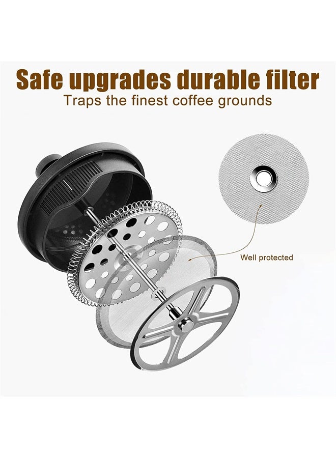 هومستر آلة صنع القهوة اليدوية 600 مل ، مع شاشات فلتر ، زجاج بوروسيليكات سميك ، خالي من الصدأ وغسالة الصحون آمنة ، أسود - Image 2