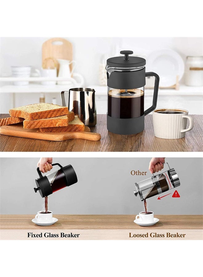 هومستر آلة صنع القهوة اليدوية 600 مل ، مع شاشات فلتر ، زجاج بوروسيليكات سميك ، خالي من الصدأ وغسالة الصحون آمنة ، أسود - Image 5