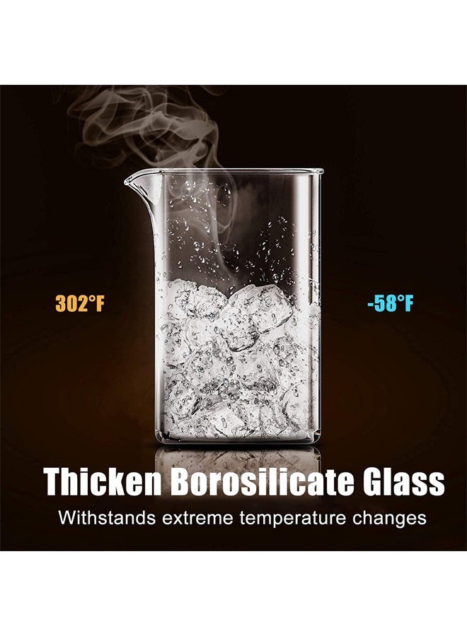 هومستر آلة صنع القهوة اليدوية 600 مل ، مع شاشات فلتر ، زجاج بوروسيليكات سميك ، خالي من الصدأ وغسالة الصحون آمنة ، أسود - Image 3