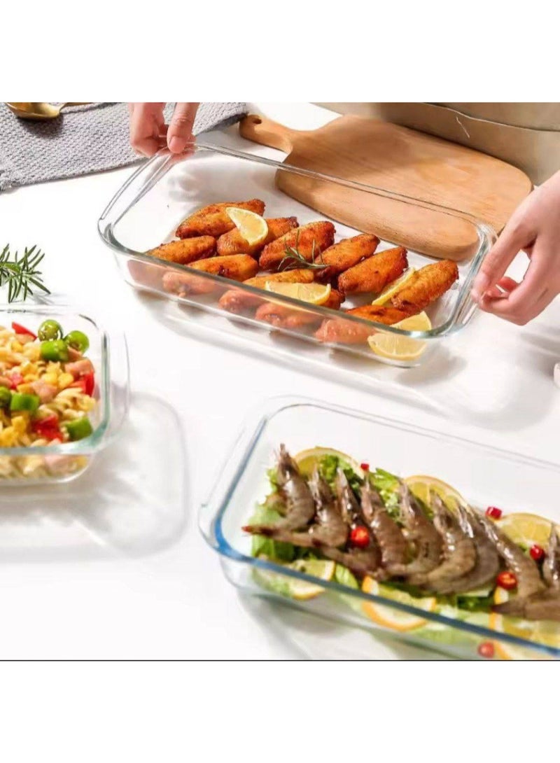 Heat-resistant glass ovenware set, 2-piece Pyrex casserole set, ovenproof up to 300°C, microwave-safe, dishwasher-safe and freezer-safe up to 40°C - Image 4