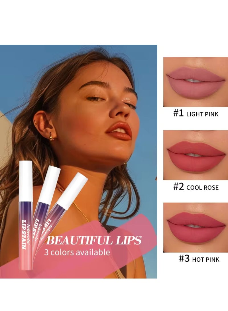 lakerain أحمر شفاه بقعة قابلة للتقشير لون شفاه طويل الأمد بقعة شفاه قابلة للتقشير مقاومة للعرق وماء طويل الأمد أحمر شفاه غير لامع عالي الصبغة روز بارد 02 - Image 5