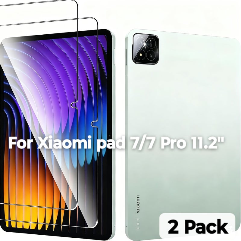 واقي شاشة 2 قطعة صلابة 9H لجهاز Xiaomi Pad 7 11.2 بوصة مضاد لبصمات الأصابع وخالٍ من الفقاعات - Image 1
