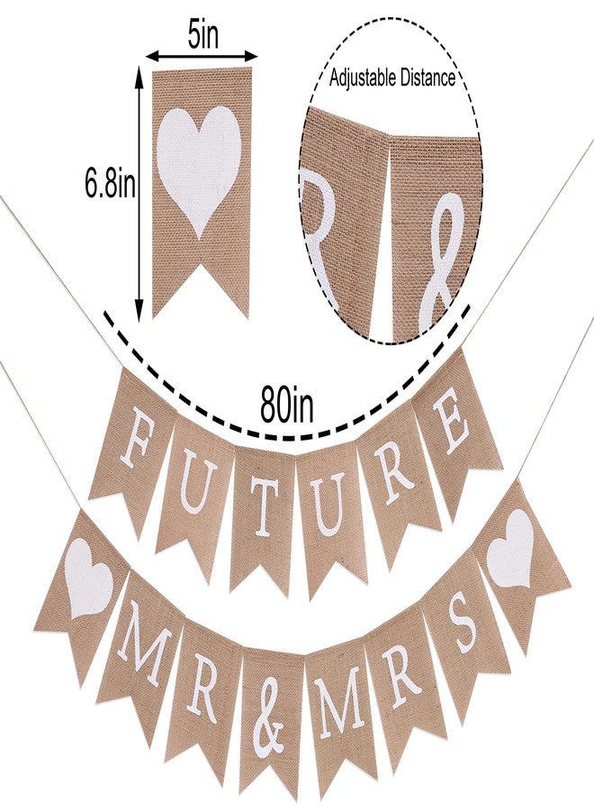 WAWOO Future Mr&Mrs Burlap Banner - Future Mr&Mrs Couples Shower Decor,Bridal Shower Decorations,Engagement Banner, Best Bridal Wedding Supplies - Image 5