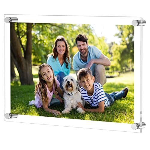 إطارات صور أكريليك شفافة بحجم 12x16 و 11x17 من NIUBEE للتعليق على الحائط، إطار صور عائم بدون إطار بحجم A3 لعرض الشهادات والملصقات، إطار كامل بحجم 145x185 بوصة