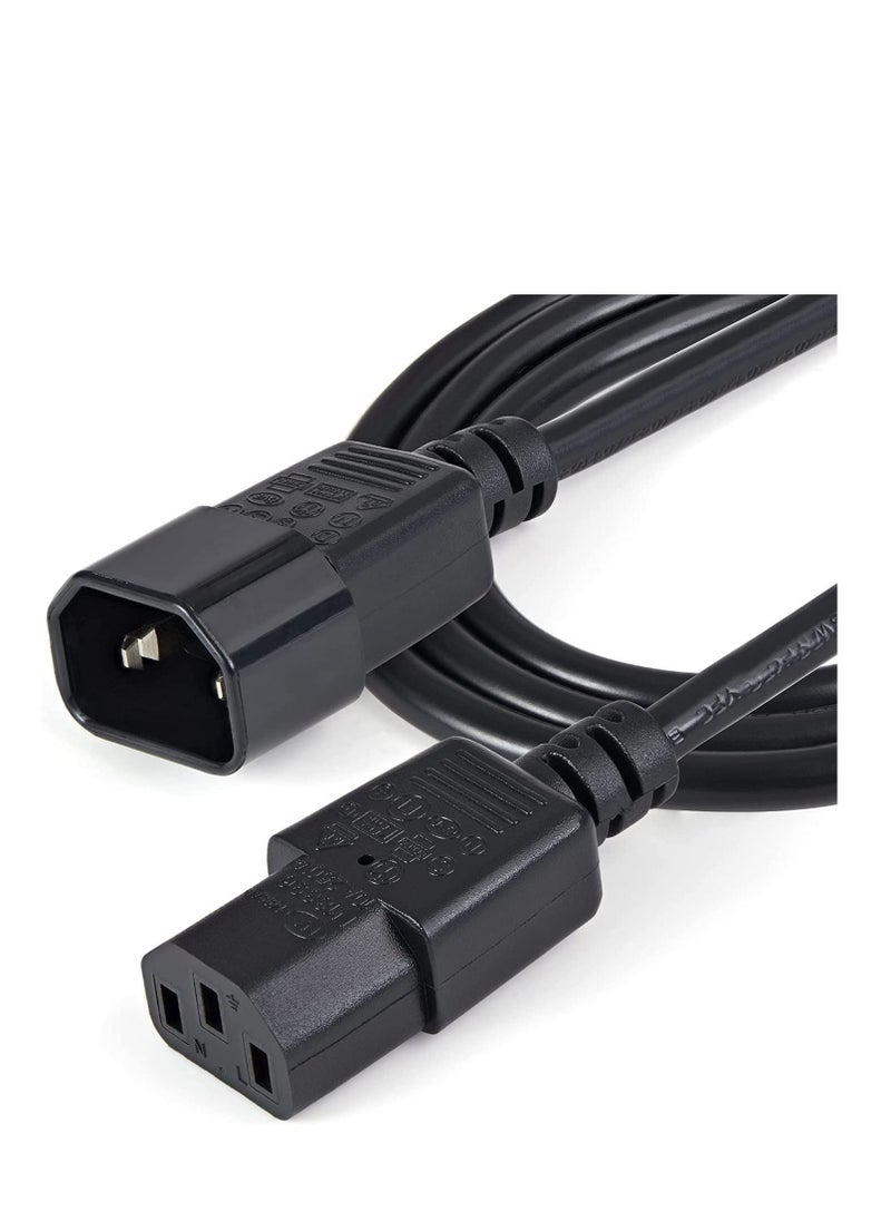 DKURVE DKURVE C13-C14 Power Cable 18 AWG Computer Extension Cord IEC320C13 to IEC320C14 Kettle Lead/Power Cable, Black 2-Pack  - Image 1