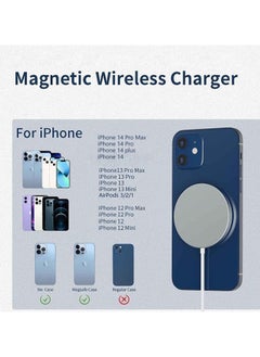 MMG MagSafe Charger【MFI/UACK Certified】 USB C Fast Charging,Wireless Magnetic Fast PD Charging up to 15W Compatibility with iPhone 14,14 Plus,14 Pro,14 Pro Max , 13,12 series,AirPods Pro2  - Image 2