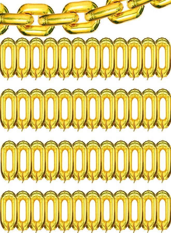Virtue Morals 48 Pcs 16 Inch Gold Foil Chain Balloons, Jumbo Chain Balloons for 80s 90s Party Decorations - Image 1