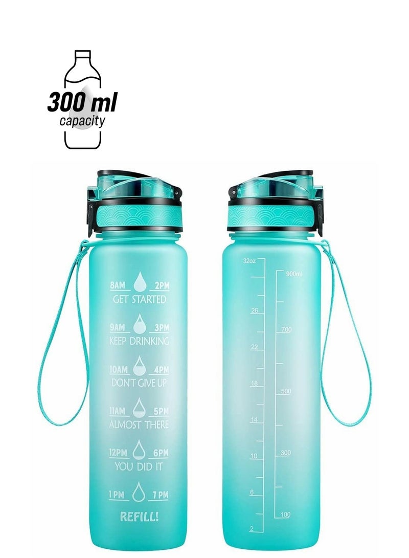 KASTWAVE ater Bottle with Motivational Time Marker to Ensure You Drink Enough Water Daily for Fitness Gym and Outdoor Sports With water bottle brush - Image 1