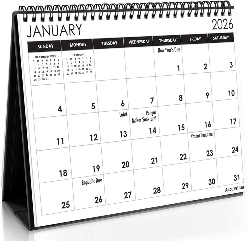 AccuPrints® Desk Calendar 2026-Size 9.5 x 7.1 inch Standing Desk Calendar,(2026) - Image 1