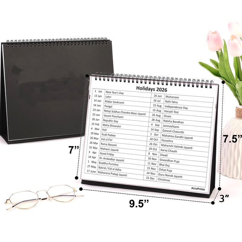 AccuPrints® Desk Calendar 2026-Size 9.5 x 7.1 inch Standing Desk Calendar,(2026) - Image 4