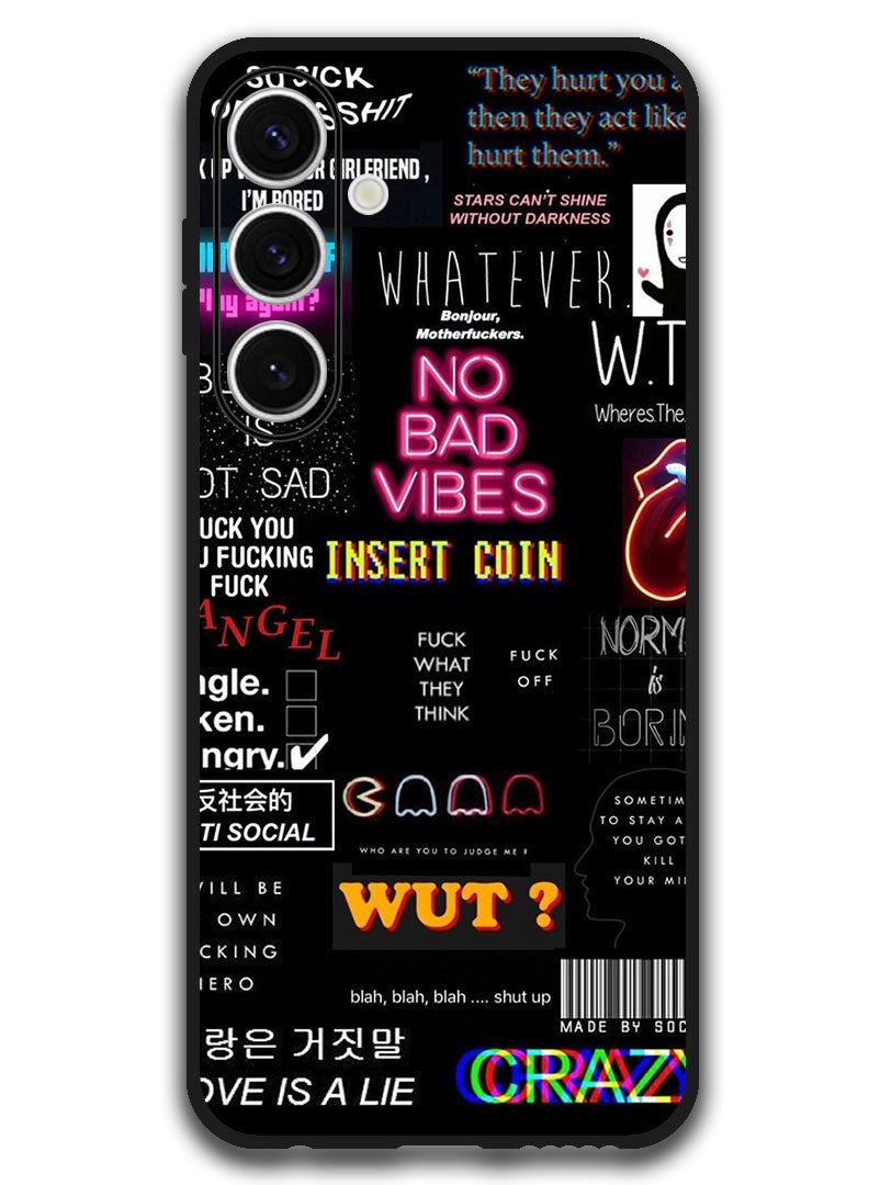 Theodor Protective Case Anti Scratch Shock Proof Bumper Cover For Samsung Galaxy S24 FE No Bad Vibes - Image 1