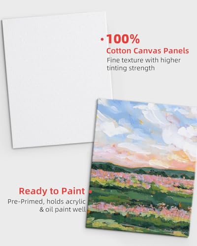 Simetufy 12 Pack 5x7 Inch Small Flat Canvas Boards for Painting, Gesso Primed Acid-Free 100% Cotton Blank Canvas Panels for Kids, Non Toxic - Image 4