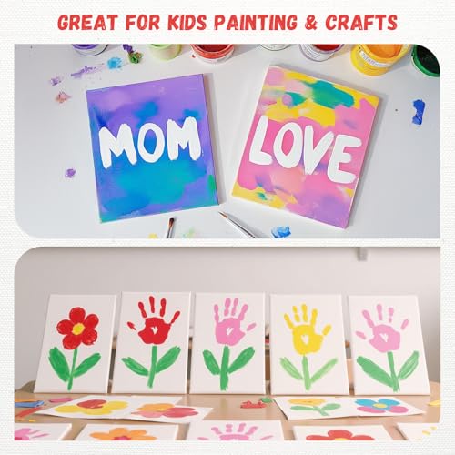 Simetufy 12 Pack 5x7 Inch Small Flat Canvas Boards for Painting, Gesso Primed Acid-Free 100% Cotton Blank Canvas Panels for Kids, Non Toxic - Image 2