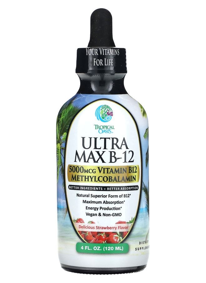 Ultra Max B-12 Delicious Strawberry 5000 mcg 4 fl oz (120 ml) - pzsku/Z839B240F4392B294CCF7Z/45/_/1728742954/aeda3bb9-dd8c-43c4-9574-c202ddfa67b0