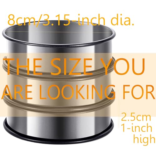 KUAYB 12Pieces Crumpet Rings Nonstick English Muffin Rings, 3.15 Inch Stainless Steel Double Rolled Metal Baking Tart Ring Molds for cookies, pastries - Image 2