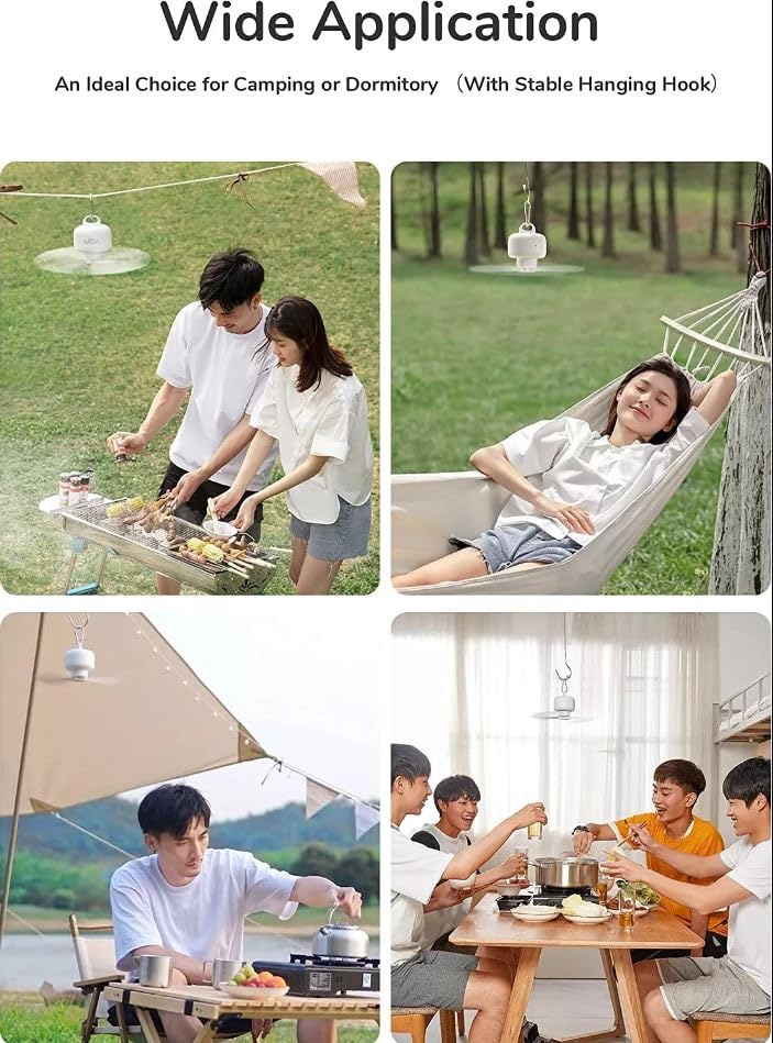 Furret Furret Outdoor camping tripod fan Table top shaking head ceiling fan Hanging dualpurpose lighting fan Aesthetic Look  - Image 4