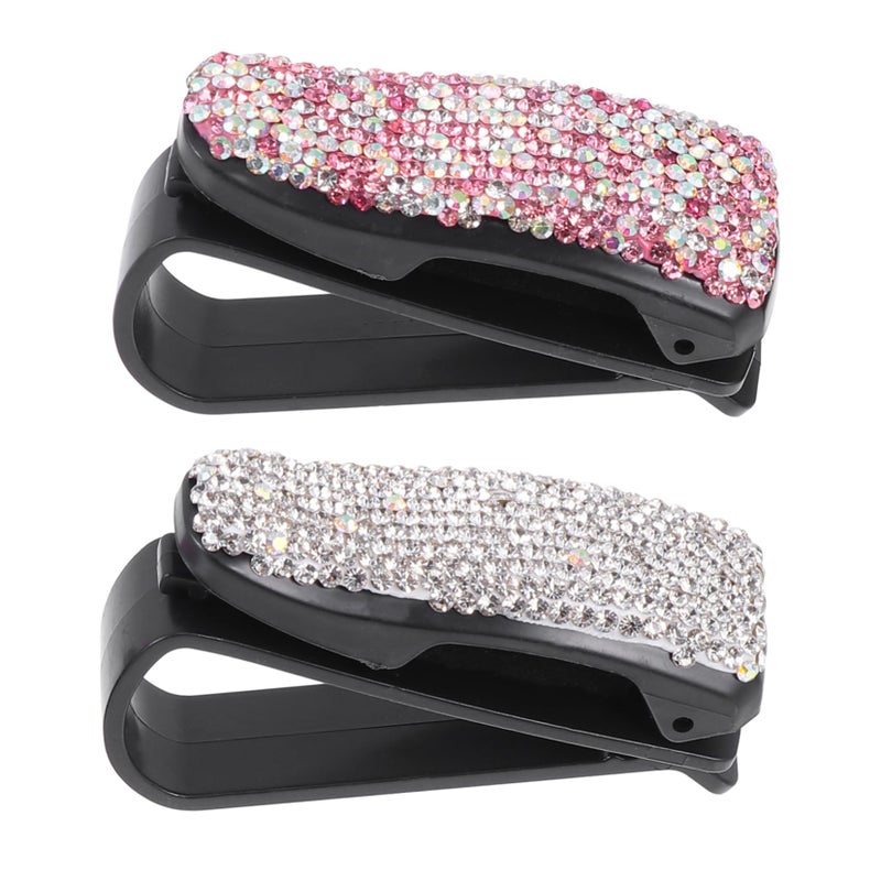 2Pcs Car Sunglasses Holder Clip Plastic Eyeglasses Organizer For Glasses And Cards - Image 2
