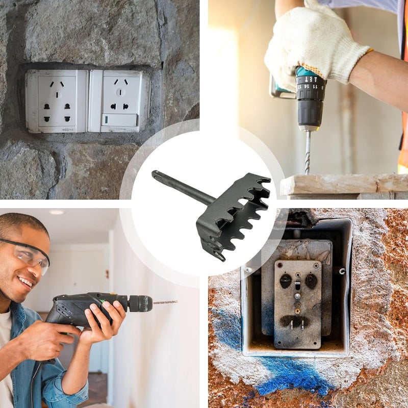 Steel Square Hole Punch for Electrical Box Outlet Cutter Drill Attachment - Image 4