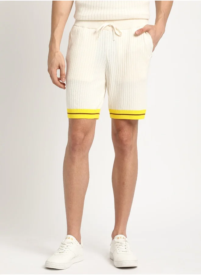 THE BEAR HOUSE The Bear House Cotton Shorts for Men – Comfortable and Breathable with Adjustable Waistband and Functional Pockets, Available in Cream