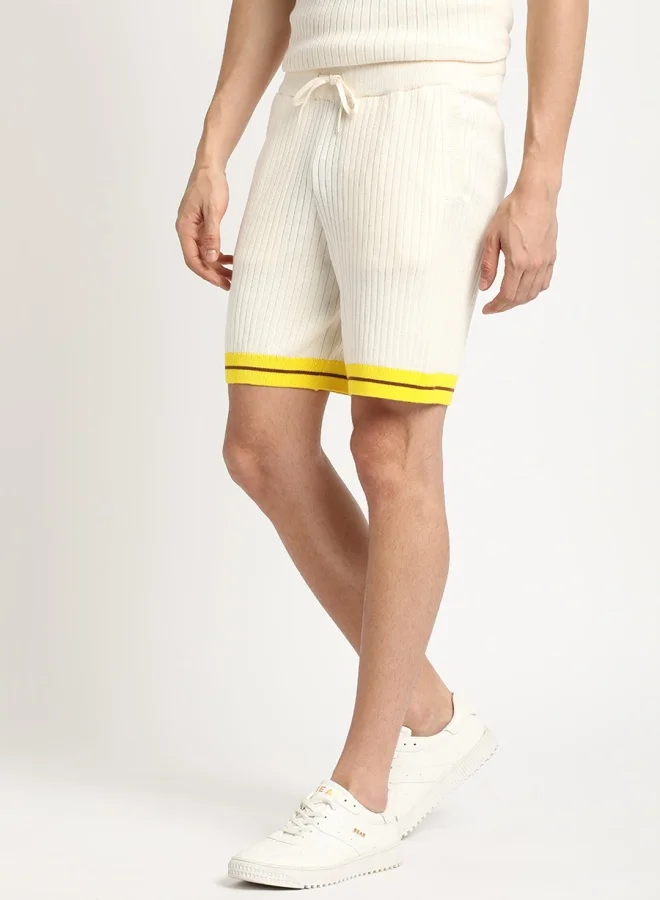 THE BEAR HOUSE The Bear House Cotton Shorts for Men – Comfortable and Breathable with Adjustable Waistband and Functional Pockets, Available in Cream