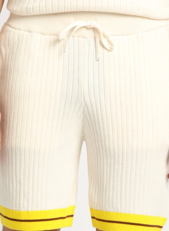 THE BEAR HOUSE The Bear House Cotton Shorts for Men – Comfortable and Breathable with Adjustable Waistband and Functional Pockets, Available in Cream