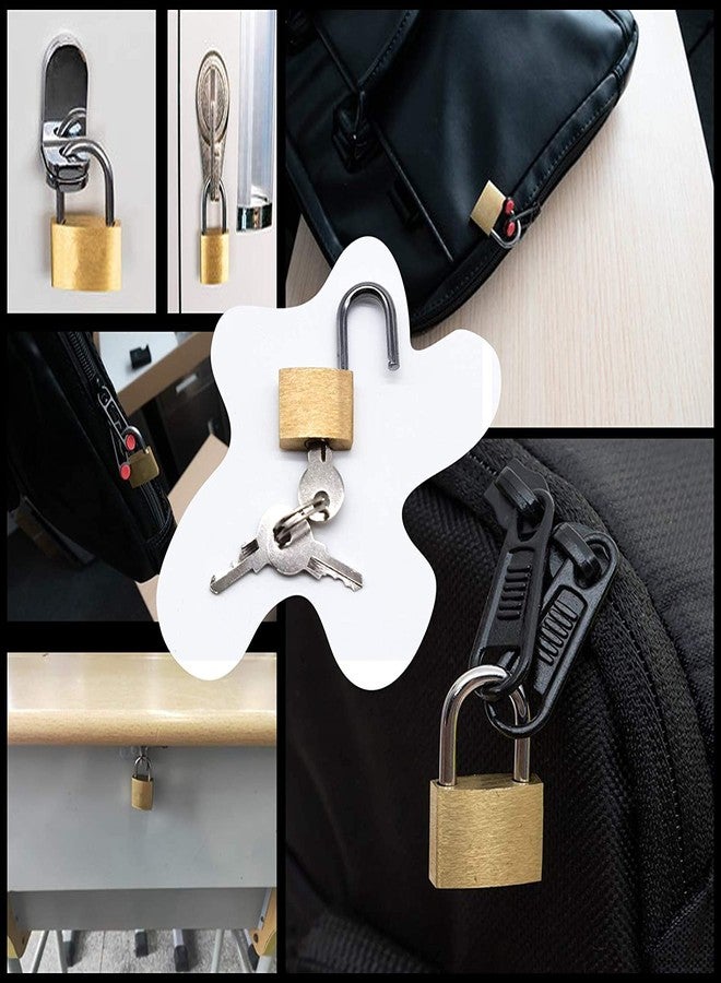 Bekner Mini Locks with Keys,Keyed Padlocks,Solid Brass Lock,Small Metal Padlock for Luggage,Backpacks, Jewelry Box, Gym Bags (Gold) (2) - Image 5
