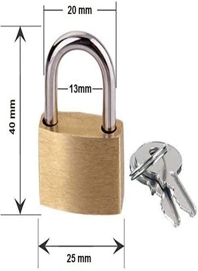 Bekner Mini Locks with Keys,Keyed Padlocks,Solid Brass Lock,Small Metal Padlock for Luggage,Backpacks, Jewelry Box, Gym Bags (Gold) (2) - Image 4