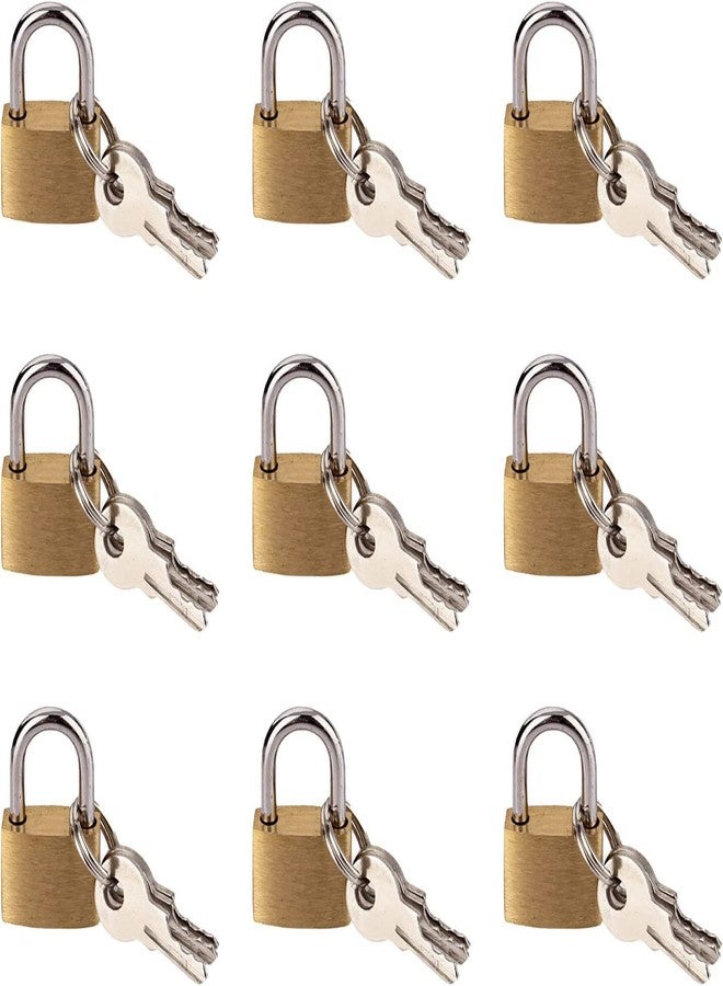 Bekner Mini Locks with Keys,Keyed Padlocks,Solid Brass Lock,Small Metal Padlock for Luggage,Backpacks, Jewelry Box, Gym Bags (Gold) (2) - Image 1