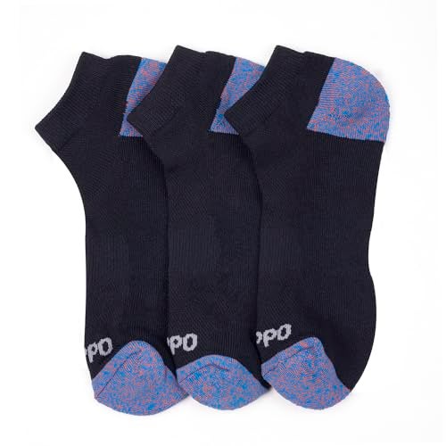 Oddball Men's Performance No-Show Socks – XXL Size 15–18 – 3-Pack Coolmax Padded Athletic Socks for Big Feet Comfort, Black - Image 2