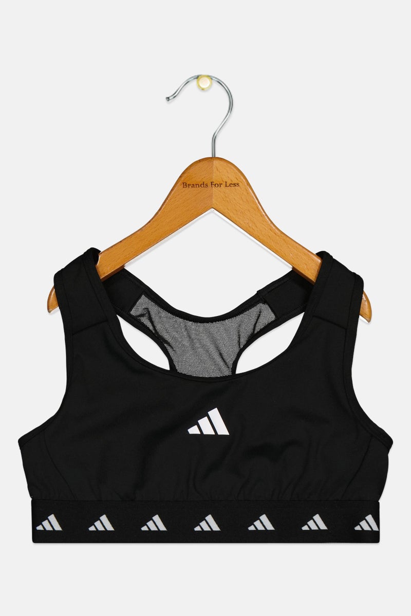 Adidas حمالة صدر رياضية غير مبطنة للفتيات، سوداء - Image 2